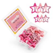 JASVERLIN Star Snap Hair Clips 36 Pack Colorful Non Slip Barrettes Pink