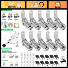 10 Pack Keyed Alike Cabinet Locks - 1-1/8 RV Storage Door Toolbox Security