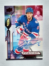 2021-22 Upper Deck Premier Hockey Zac Jones On Card Rookie Auto