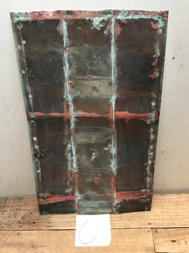 Sheet Copper 18" x 11" Natural Patina Colors Verdigris gauge 24 (O)