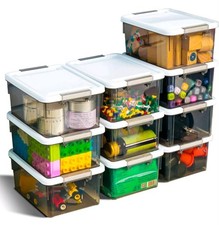Citylife 10 Pack Small Storage Boxes with Lids Plastic Storage Boxes Stackable