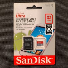 SanDisk Ultra 32GB Class 10 MicroSDHC Memory Card with Adapter NEW