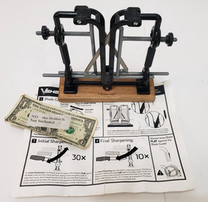 Warthog V-Sharp Adjustable Knife Sharpener System w/ Wooden Base & Directions