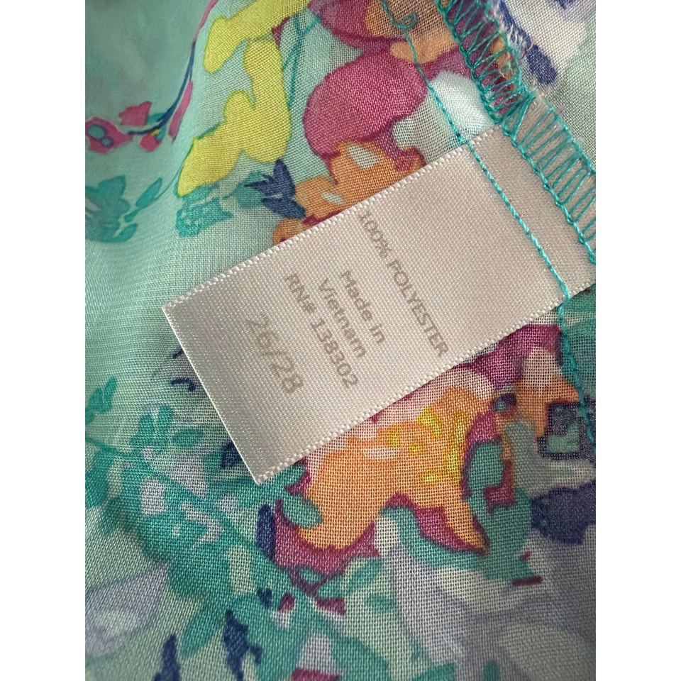 Kimono Avenue para mujer talla grande azul blanco rosa floral frente abierto talla 26/28 4X Foto 4 de 4