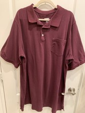 King size Short-sleeve Polo Shirt Sz 2XLT Burgundy