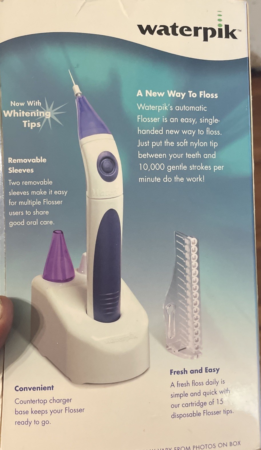 Waterpik Flosser with Whitening Tips Rechargeable Removable Sleeves Charger