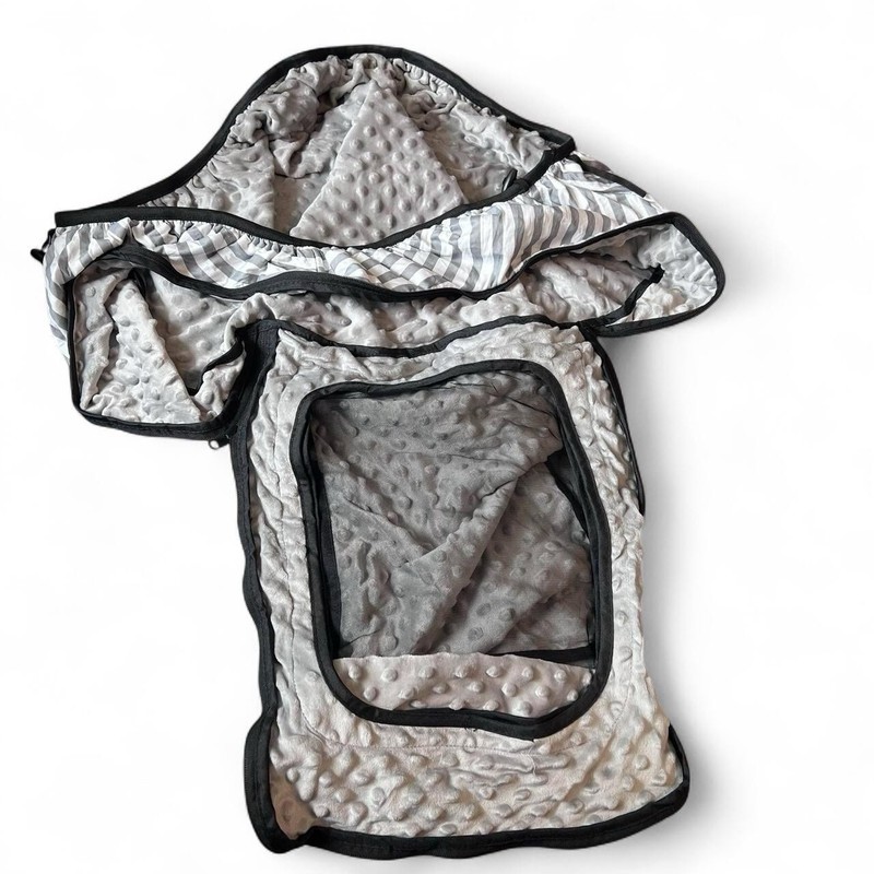 Marlifer-style striped baby infant car seat cover, Black And White, Mesh Cover