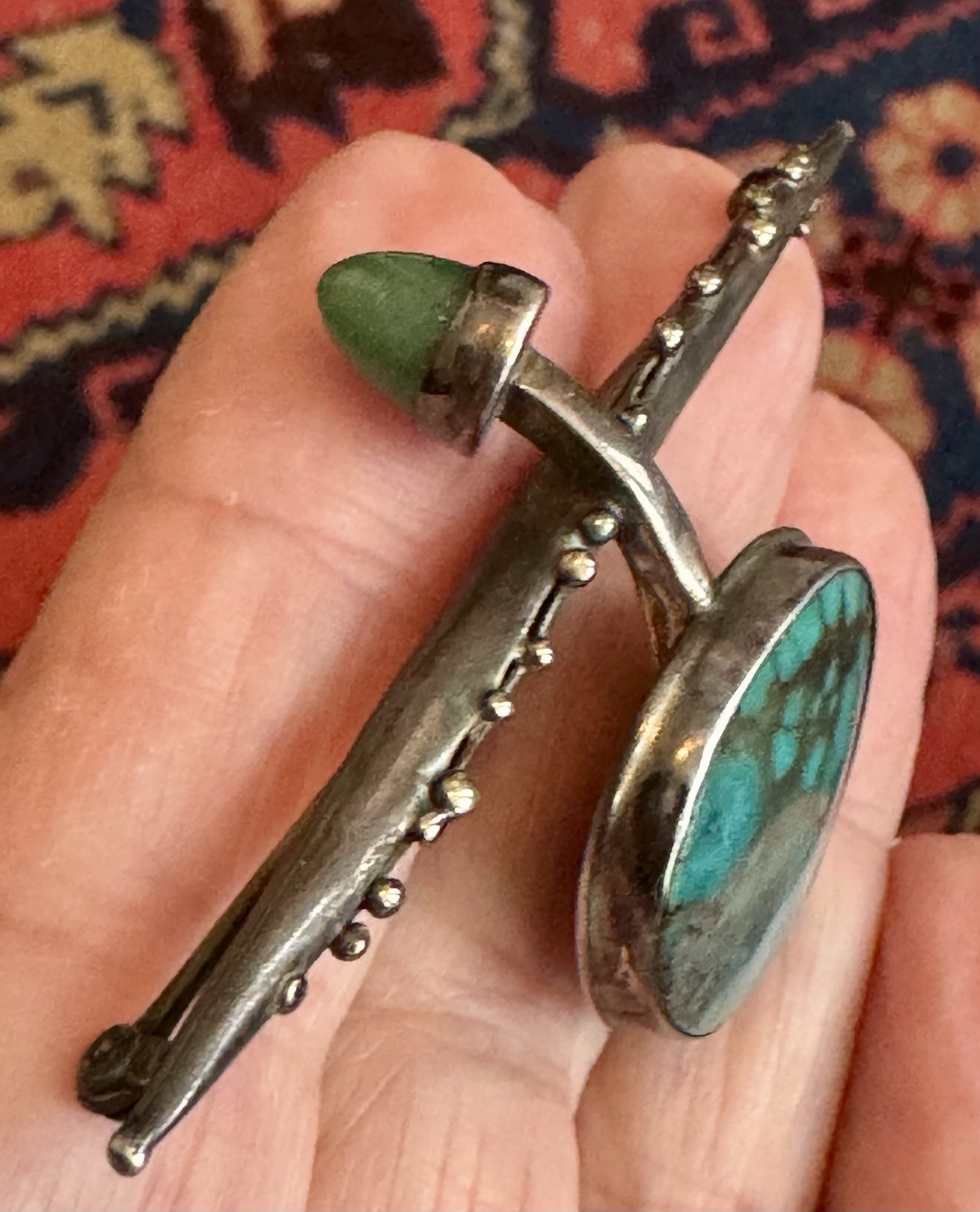 SPECTACULAR SIGNED STERLING SILVER TURQUOISE CHAL… - image 5