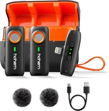 hohem MIC-01 Wireless Lavalier Lapel Microphone for iPhone iOS with Noise Cancel