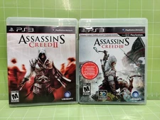 Assassin's Creed 1 & 2(PlayStation 3 PS3)CIB- SCRATCH FREE DISCS- TESTED- 