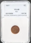 1901-P Indian Head Cent Penny Red Details LVB1.95