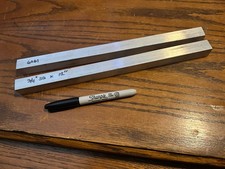 Lot of 2, 3/4" x 12" square bar, 12"  6061 Aluminum solid square bar stock