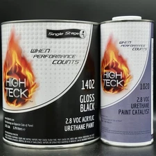 High Teck Gloss Black Single Stage GALLON Size Kit + Activator! 1402 & 1020