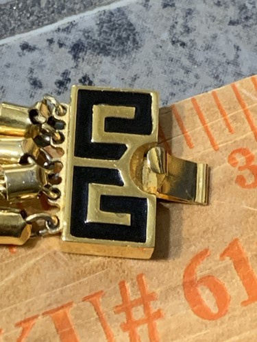 Vtg 1977 Givenchy Logo 5 Strand Gold Tone Chain Belt Heavy Chunky Signed 33”L - Picture 5 of 11