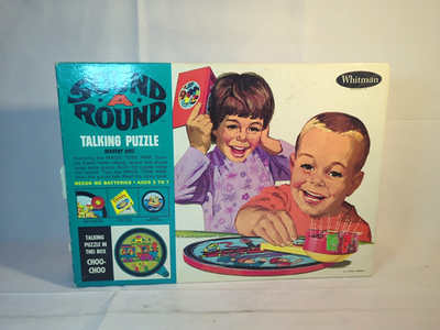 #ad Vintage Sound A Round Talking Puzzle Whitman 1968 Choo Choo Complete amp; Works $32.00