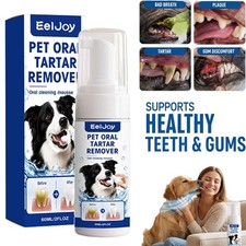 Pet Dental Tartar Remover Spray, Dog Cat Foam Teeth Clean Breath Freshener