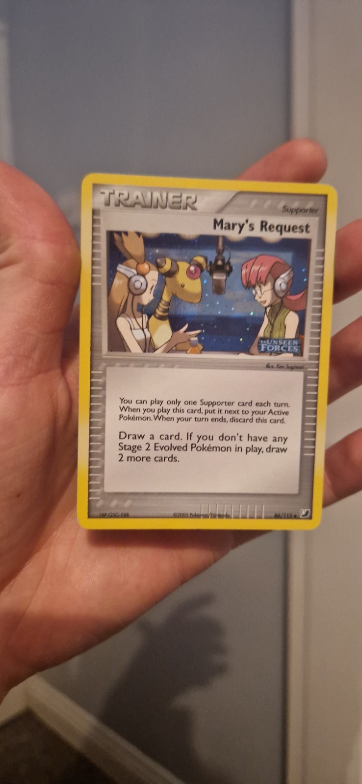 Pokemon Mary's Request Reverse Holo Card 86/115 EX Unseen Forces Stamped