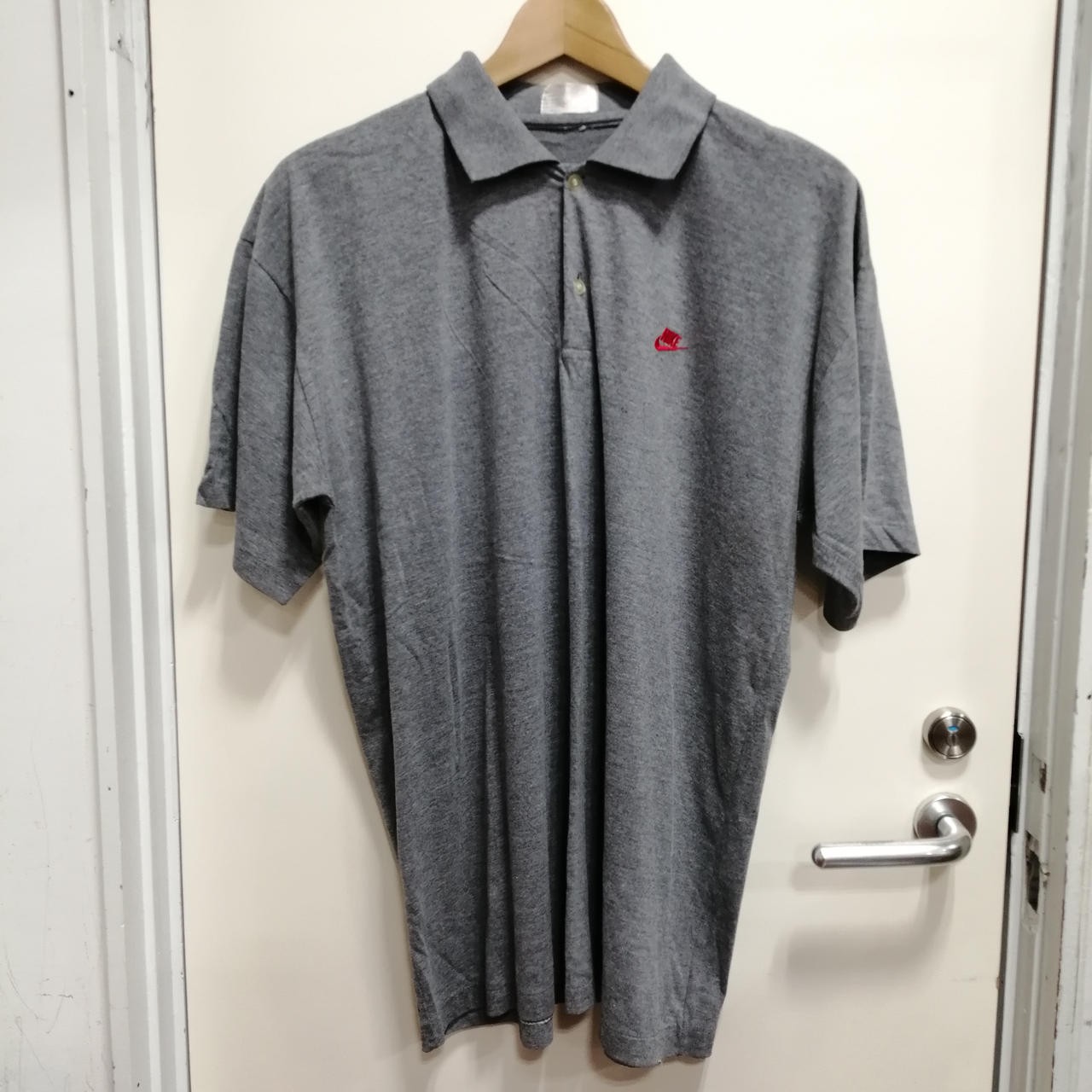 Nike Polo Shirt Tee GRY L Model Athletic Comfort Fit-image