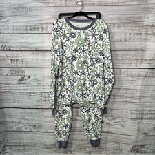 Pact XL Snowflake Pajama Set Long Sleeve Pants Organic Cotton Adult PJs