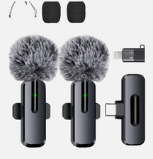 MAYBESTA Wireless Mini Microphone for iPhone, Android Phone - Lavalier Lapel