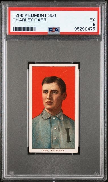 1909-11 T206 Charley Carr PSA 5 EX Piedmont 350 Indianapolis