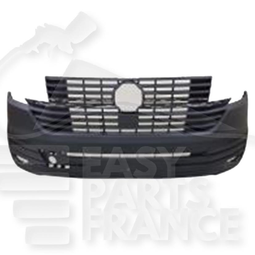 Pare-choc avant noir avec 4 trous de capteur pour Volkswagen Transporter T6 utilitaire dès 2019