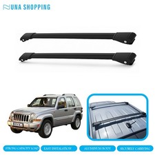 Jeep Cherokee Kj 2001-2007 For Roof Rack Cross Bars Black Top Luggage Rack