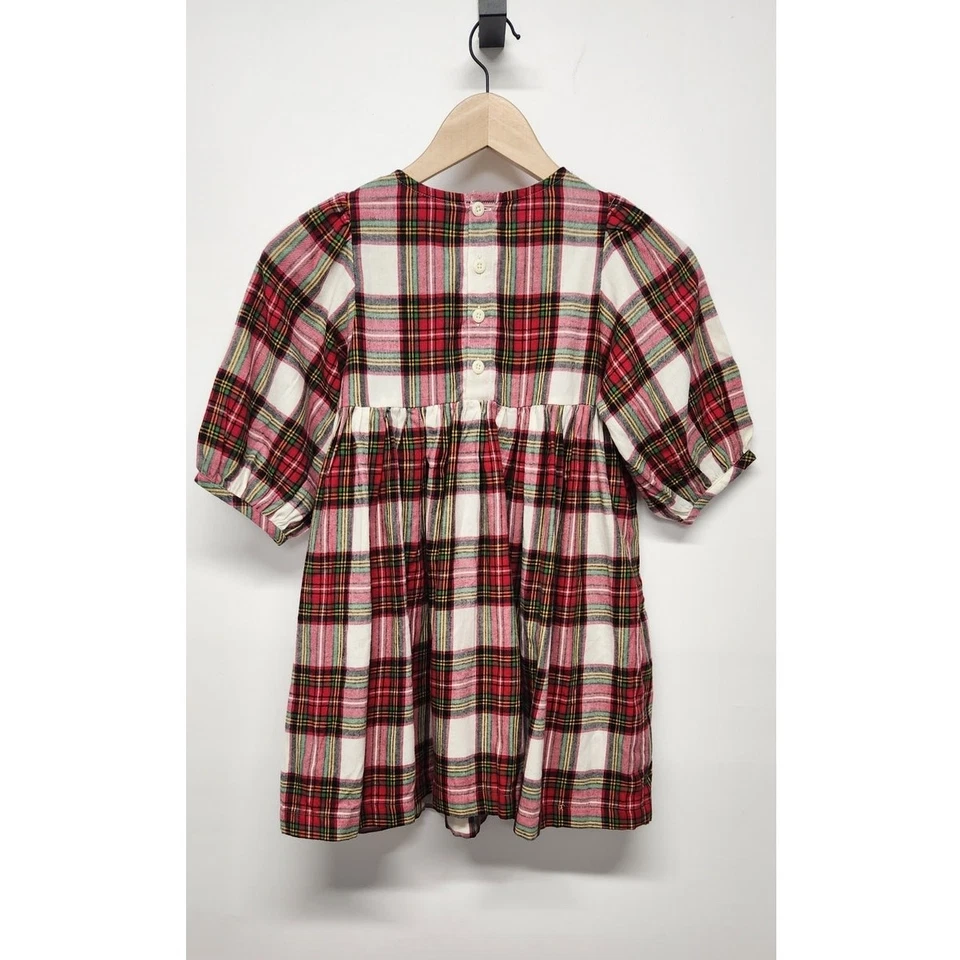 Vestido Hanna Anderson Tartán Franela Escocesa Algodón, Talla 6-7 en Rojo/Blanco/Verde Foto 2 de 4