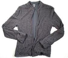 Rafaella Lace Jacket Women's Large Black Open Front jacket