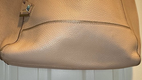 Große Botkier Lachs Echtleder Reißverschluss Dekor Beuteltasche SoHo Crossbody Handtasche EUC - Bild 4 von 18