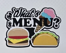 What's On The Menu? Title. Scrapbook, Card making Paper Piecing