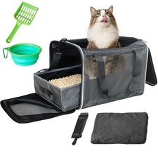 Cat Travel Carrier Bag with Litter , Portable Soft Cat Carrier Bag Lightweigh...
