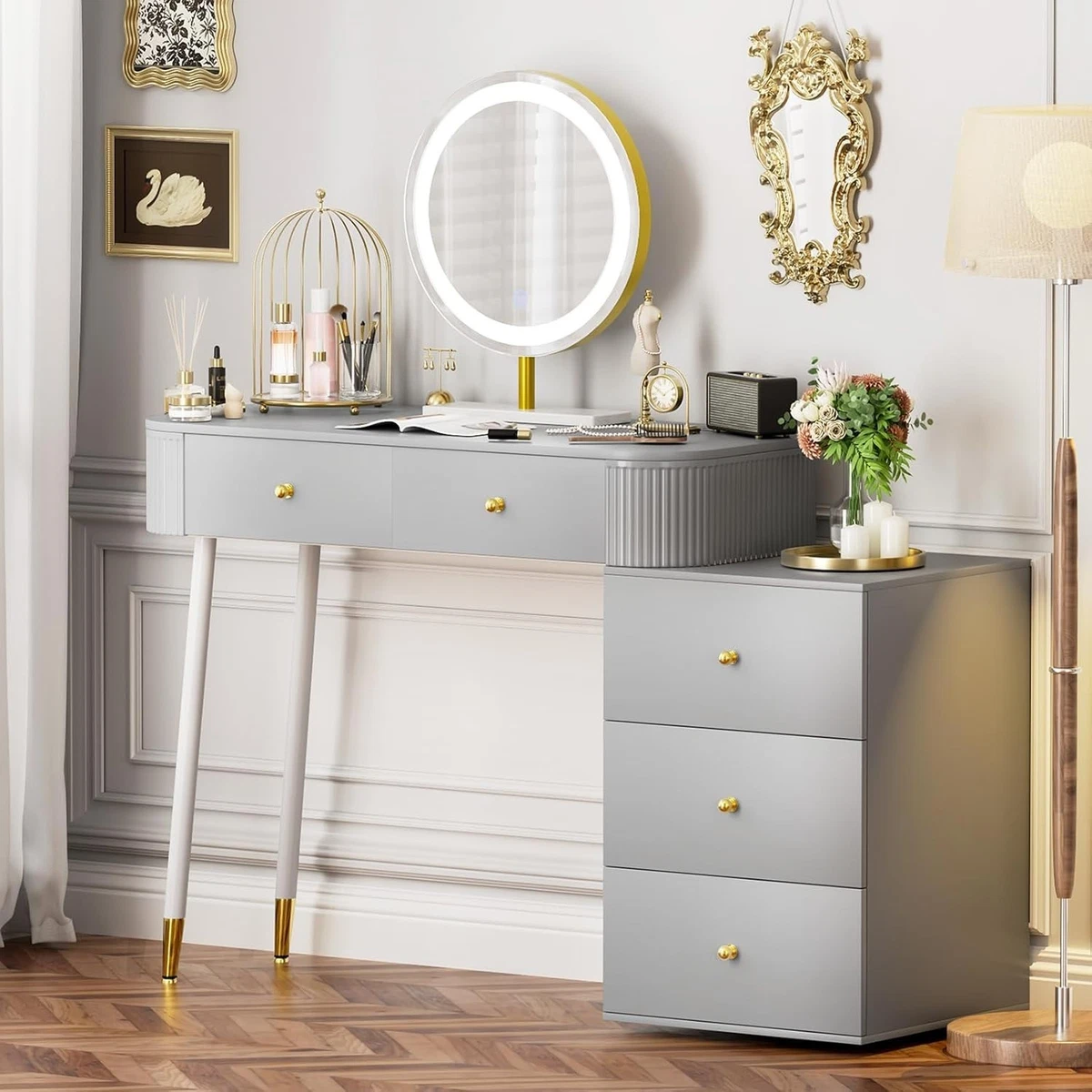 Wooden Gray Vanities & Makeup Tables for sale | eBay
