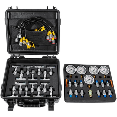 #ad Hydraulic Pressure Test Kit 60Mpa 5 Gauges 13 Couplings 14 Tee Connectors 5 Hose $129.90