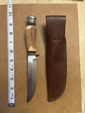 Vintage Wildcat 24X Fixed Blade Hunting Knife W Leather Sheath Solingen, Germany