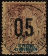 ✔️ FRANCE COLONIES ST.PIERRE MIQUELON 1912 - 05/2 -  SC. 110 YV.94 €5