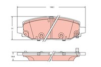 Bremsbelagsatz Scheibenbremse TRW GDB2360 FüR Jeep Wrangler 4 JL Gdi JL72 JL74