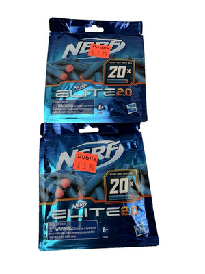 NERF Elite 2.0 20-Dart Refill Pack, 40 Official Nerf Standard, blue, orange