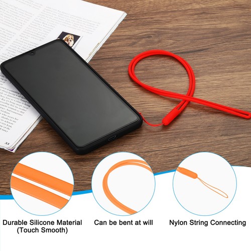 19cm Silicone Wrist Strap Lanyards, 5 Pcs Short Lanyard, Orange - Photo 3/6
