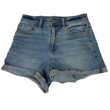 American Eagle Women  s Size 0 Mom Shorts Stretch Light Wash Blue Jean 0180