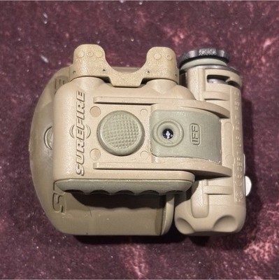 SureFire HL1-A-TN Helmet Light, Tan, SF123A Battery, Clip, Manual, Box