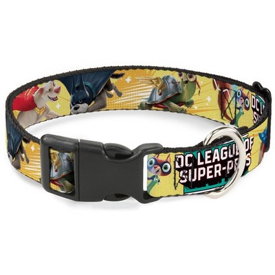 Plastic Clip Collar DC LEAGUE OF SUPER-PETS 6-Superhero Pet Poses Co (US IMPORT)