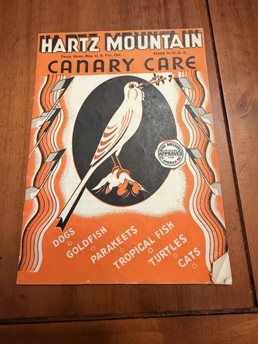 vintage Hartz Mountain advertising Canary Care book. 