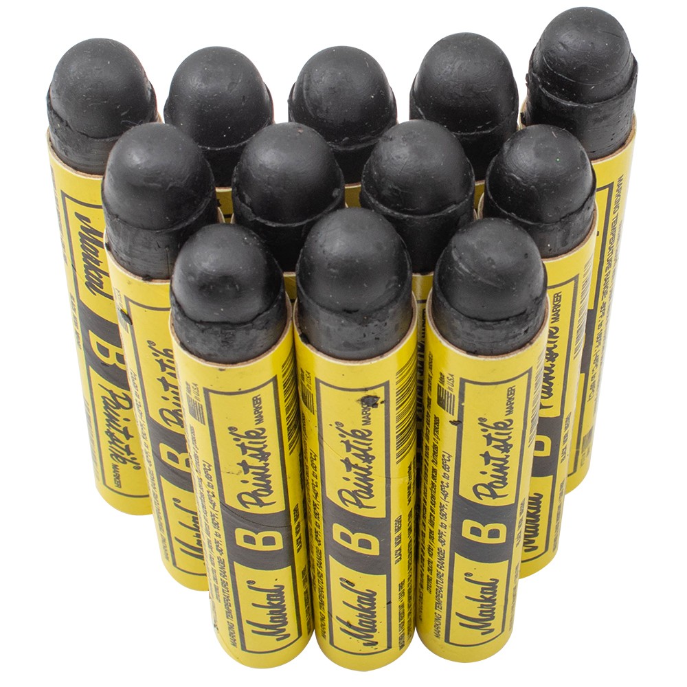 12 Markal B Black Paint Stick Crayons Chalk Auto Tire Lumber