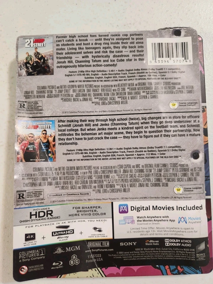 21 & 22 Jump Street Movie Set (4K Blu-Ray)SteelBook ~ SEE DESCRIPTION Foto 4 de 4