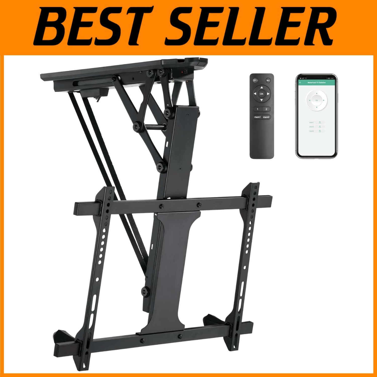 Ceiling TV Mount with Remote and App Control