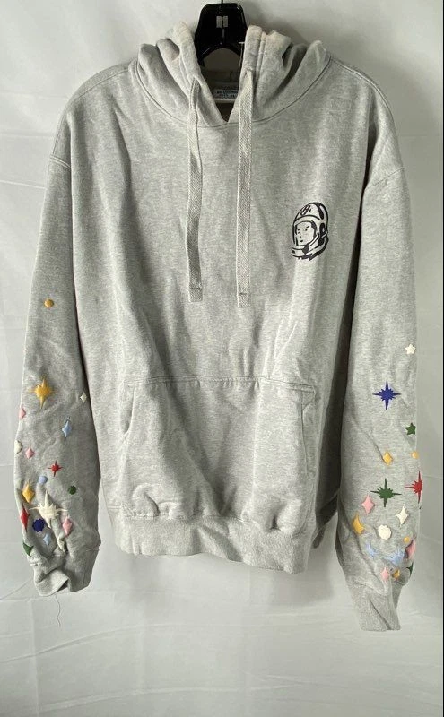 Billionaire Boys Club Men's Gray Embroidered Star Sleeve Astronaut Hoodie Sz XL