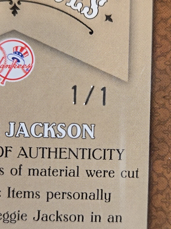 2005 REGGIE JACKSON 1/1 Patch Relic SGC 7 NM Donruss Diamond Kings #HH-89 ~1stB - Image 4 of 4