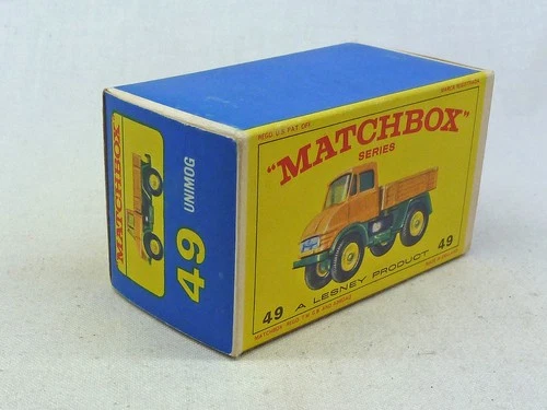 Lesney Matchbox Toys MB49b Unimog ORIGINAL Empty E4 Box Turquoise/Tan Artwork