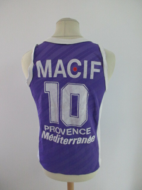Maillot de basket porté vintage N°10 Carqueiranne 80's Taille S